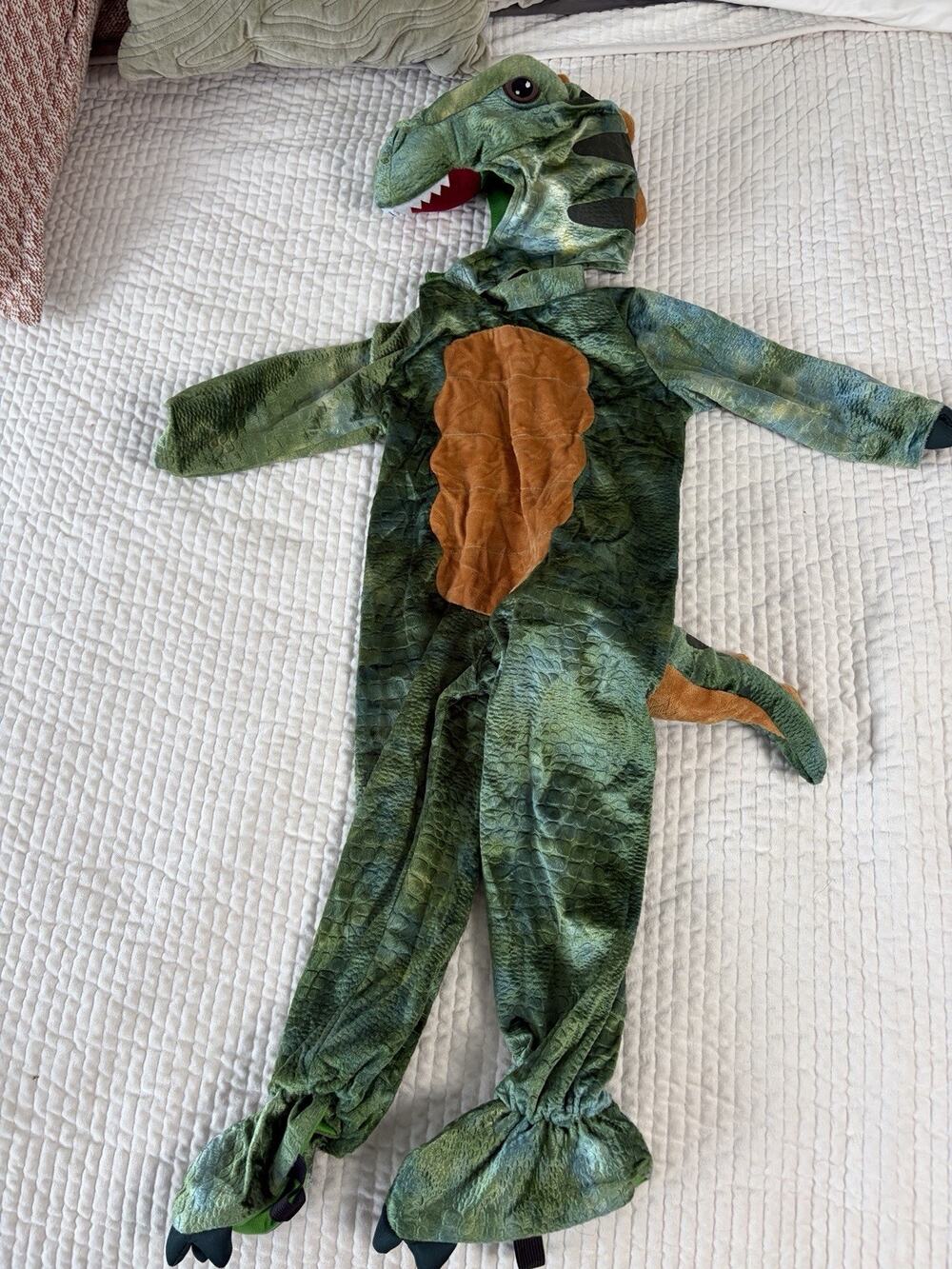 Spooktacular Creations Toddler Boy 3T T-Rex Dinosaur Halloween Costume Green